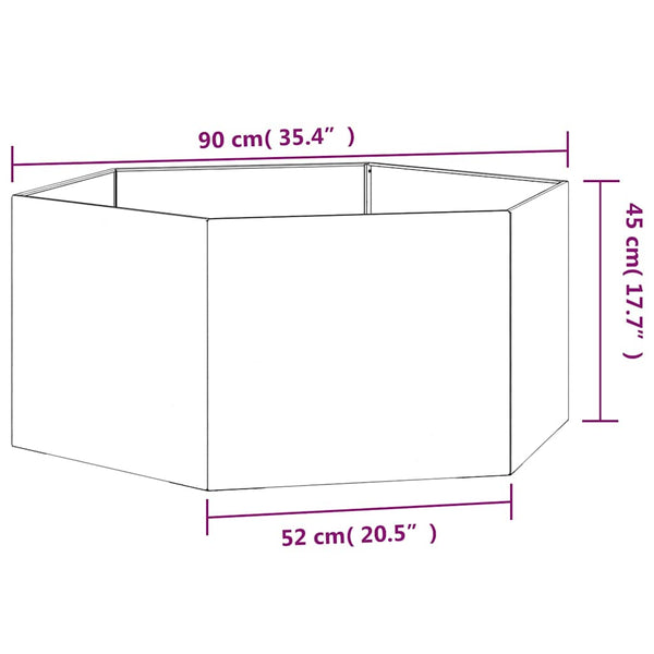 Cortenstahl Pflanzkübel Rostig 90x90x45cm