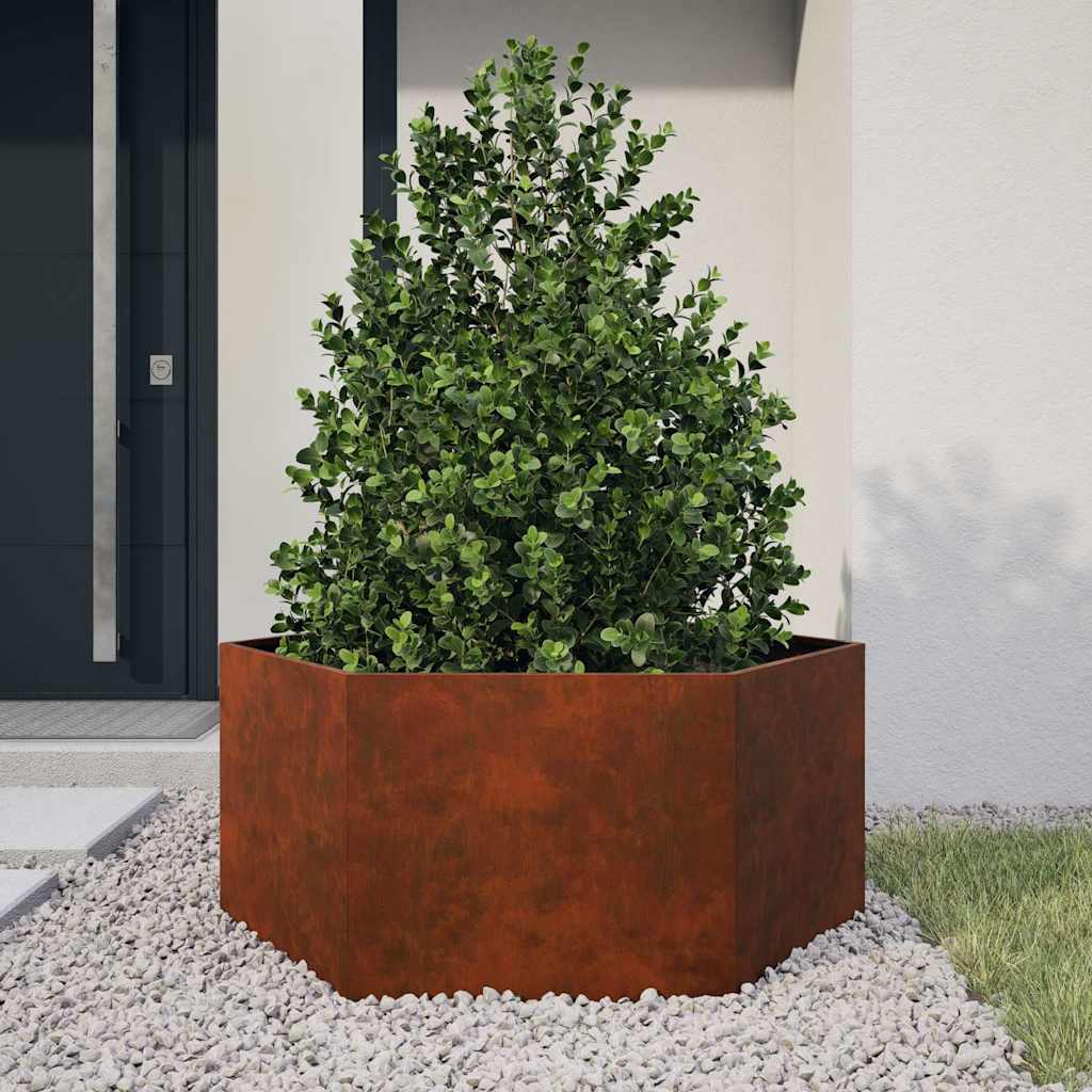 Cortenstahl Pflanzkübel Rostig 90x90x45cm