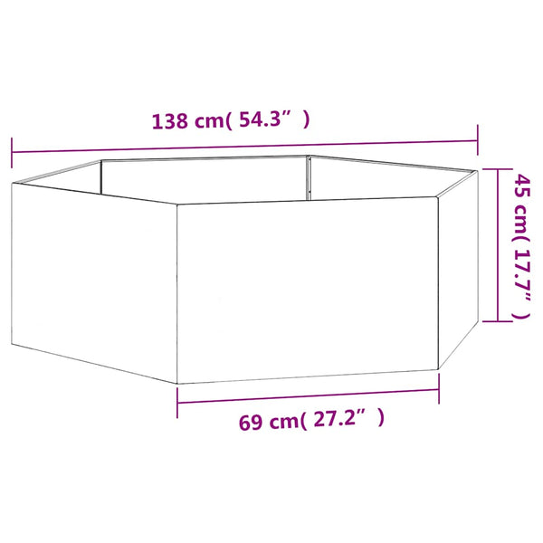 Cortenstahl Pflanzkübel Rostig 138x120x45cm