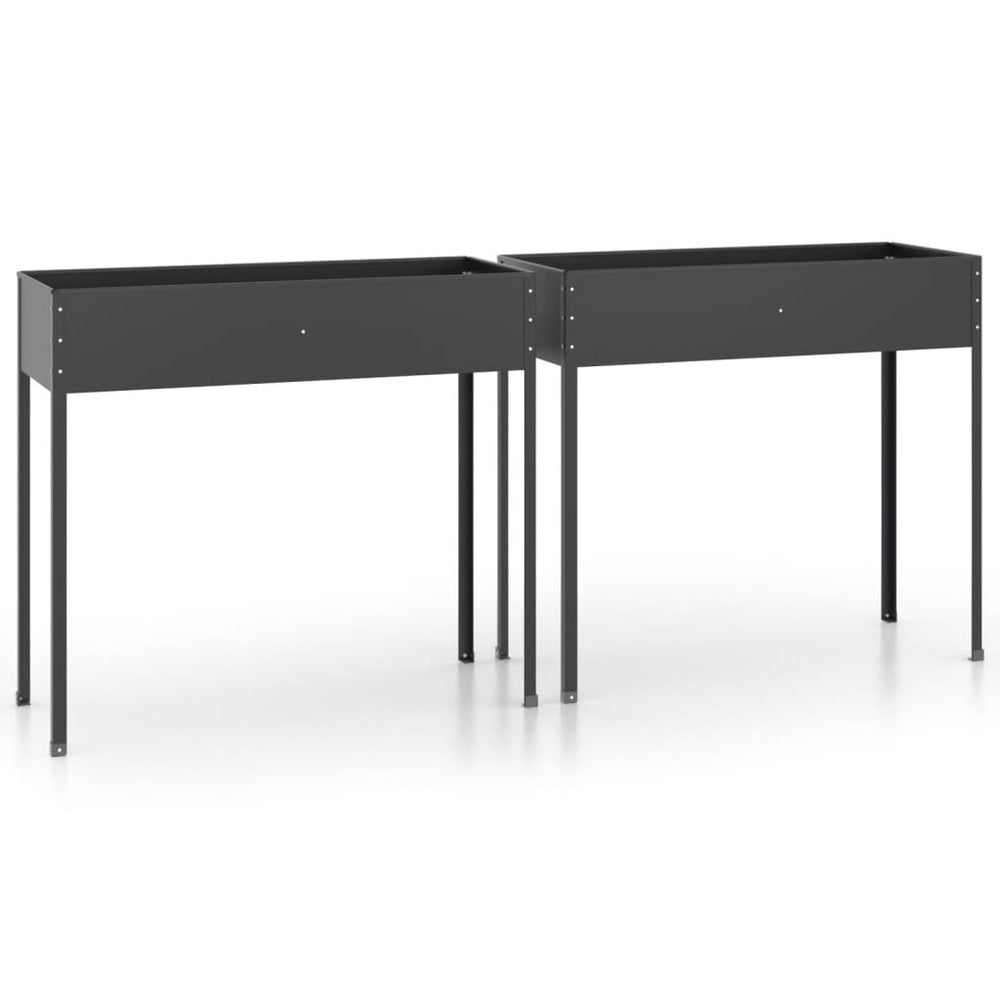 vidaXL Jardinières 2 pcs Acier galvanisé anthracite