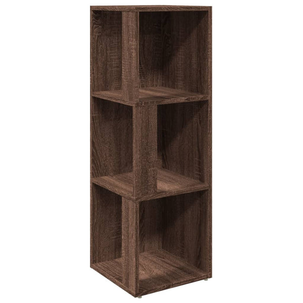 vidaXL Étagère d'angle marron aspect chêne 33x33x100 cm Bois d'ingénierie