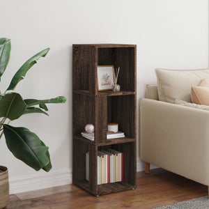 vidaXL Étagère d'angle marron aspect chêne 33x33x100 cm Bois d'ingénierie