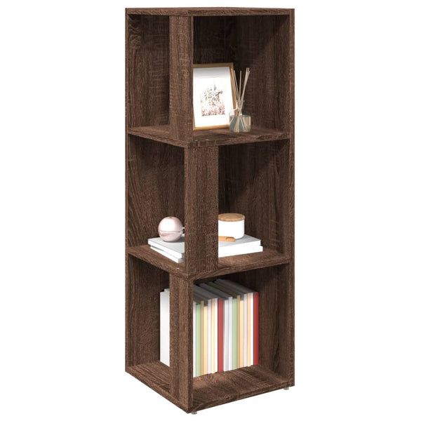 vidaXL Étagère d'angle marron aspect chêne 33x33x100 cm Bois d'ingénierie
