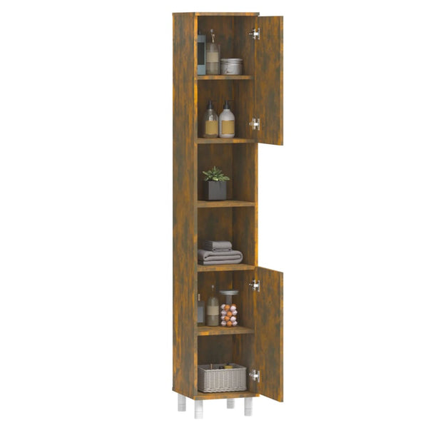 Badschrank Räuchereiche 30x30x179 cm