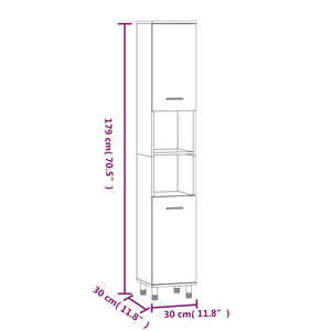 Badschrank Räuchereiche 30x30x179 cm