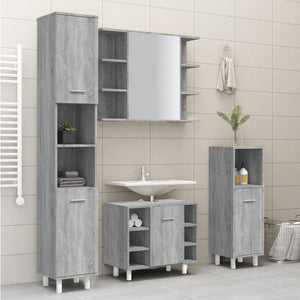Grauer Badschrank Sonoma 30x30x179 cm