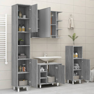 Grauer Badschrank Sonoma 30x30x179 cm