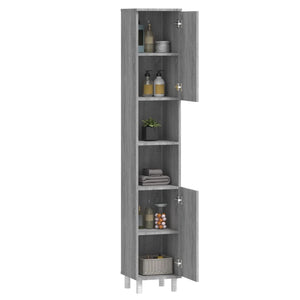 Grauer Badschrank Sonoma 30x30x179 cm