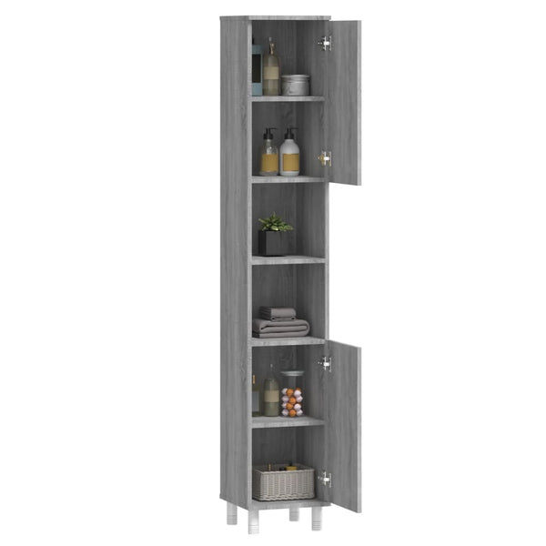 Grauer Badschrank Sonoma 30x30x179 cm
