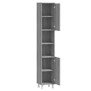 Grauer Badschrank Sonoma 30x30x179 cm