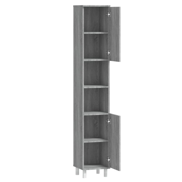 Grauer Badschrank Sonoma 30x30x179 cm