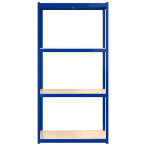Regale mit 4 Böden 4 Stk. Blau Stahl & Holzwerkstoff