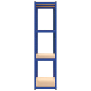Regale mit 4 Böden 4 Stk. Blau Stahl & Holzwerkstoff