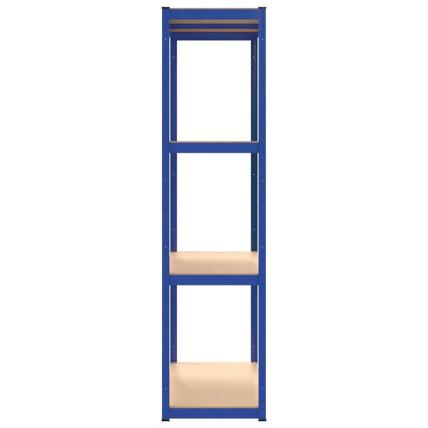 Regale mit 4 Böden 4 Stk. Blau Stahl & Holzwerkstoff