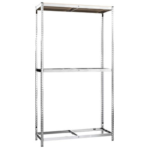 Reifenregale mit 2 Böden 3 Stk. Silbern 110x40x180 cm Stahl
