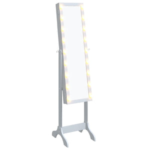 LED Standspiegel Weiß 34x37x146 cm