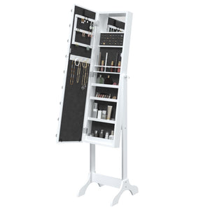 LED Standspiegel Weiß 34x37x146 cm