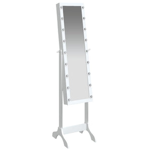LED Standspiegel Weiß 34x37x146 cm