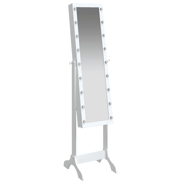 LED Standspiegel Weiß 34x37x146 cm