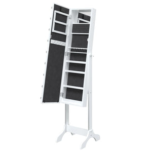 LED Standspiegel Weiß 34x37x146 cm
