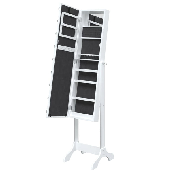 LED Standspiegel Weiß 34x37x146 cm