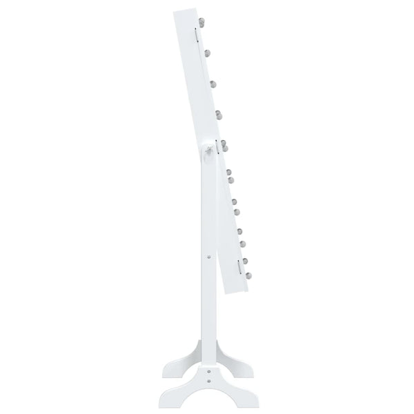 LED Standspiegel Weiß 34x37x146 cm