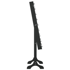 LED Standspiegel Schwarz 34x37x146 cm