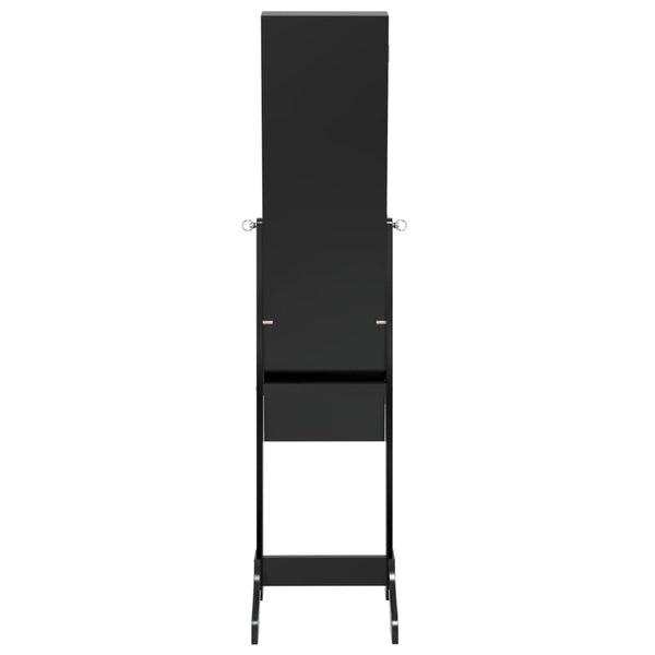 LED Standspiegel Schwarz 34x37x146 cm