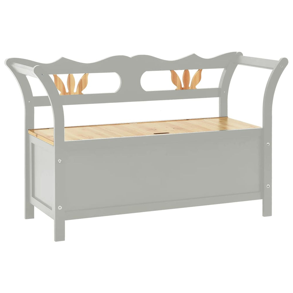Graue Sitzbank aus Tannenholz 107 cm