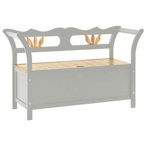 Graue Sitzbank aus Tannenholz 107 cm