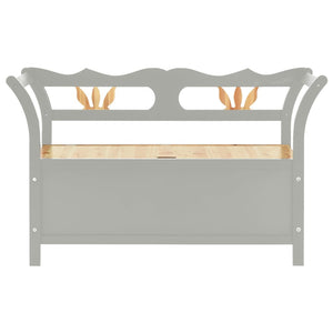 Graue Sitzbank aus Tannenholz 107 cm