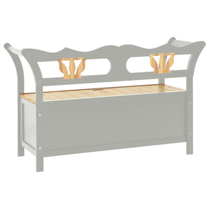 Graue Sitzbank aus Tannenholz 107 cm