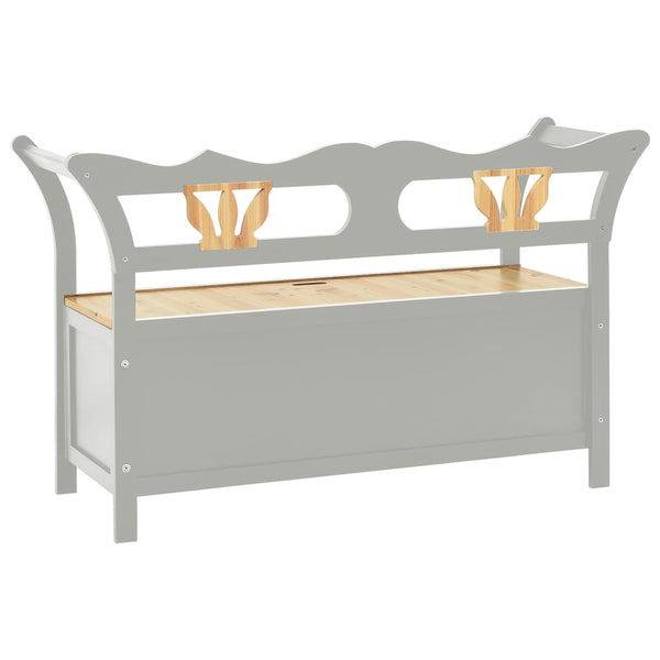 Graue Sitzbank aus Tannenholz 107 cm