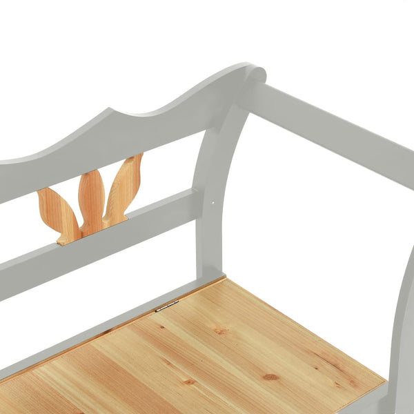 Graue Sitzbank aus Tannenholz 107 cm