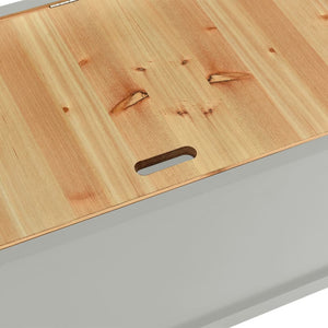 Graue Sitzbank aus Tannenholz 107 cm