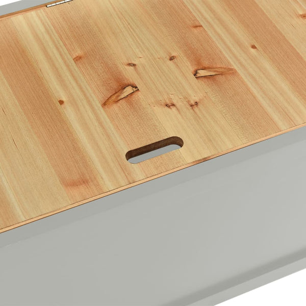 Graue Sitzbank aus Tannenholz 107 cm