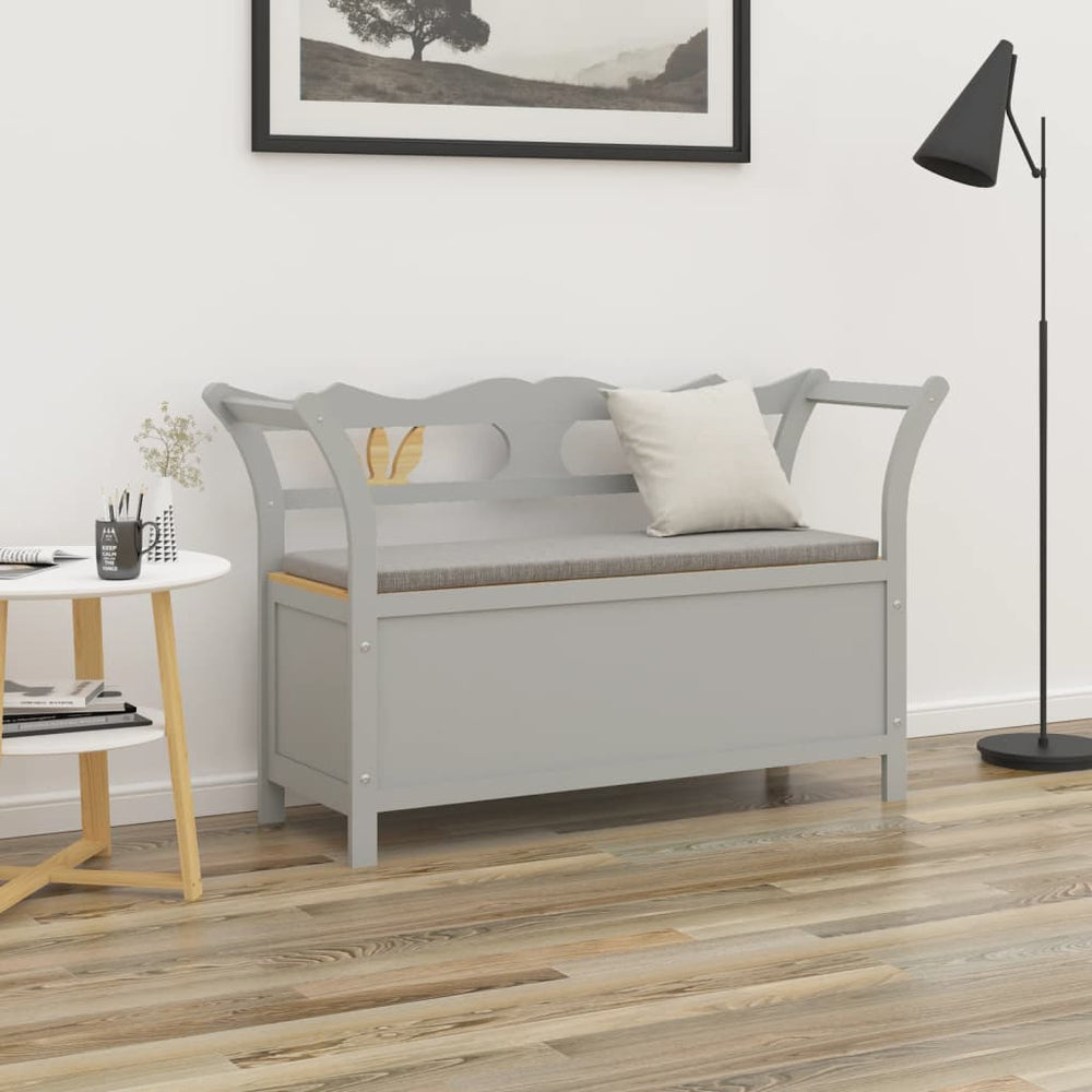 Graue Sitzbank aus Tannenholz 107 cm