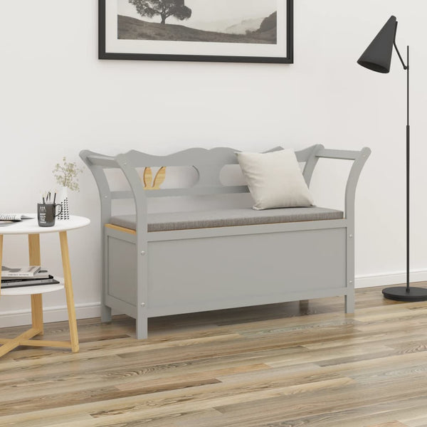 Graue Sitzbank aus Tannenholz 107 cm