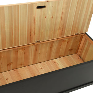 Schwarze Sitzbank mit Stauraum, 107 cm