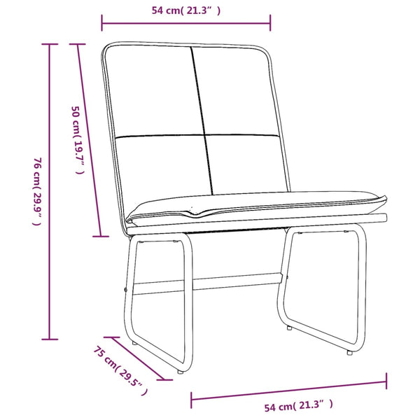 Creme Loungesessel Kunstleder 54x75x76 cm