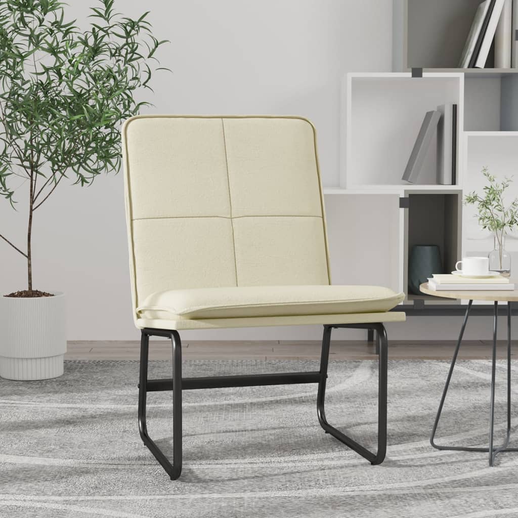 Creme Loungesessel Kunstleder 54x75x76 cm