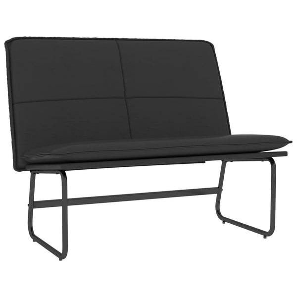 Schwarze Kunstleder Sitzbank 100 cm
