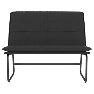 Schwarze Kunstleder Sitzbank 100 cm