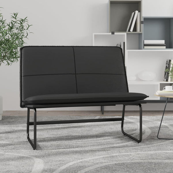 Schwarze Kunstleder Sitzbank 100 cm