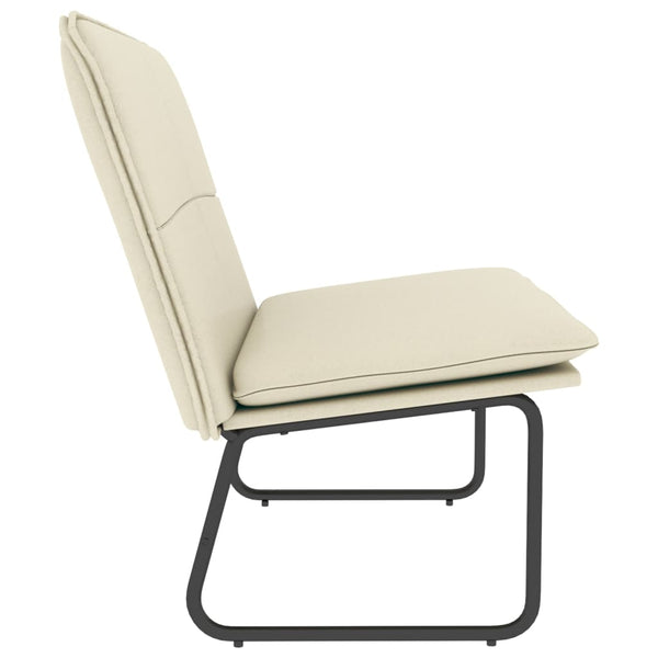 Creme Kunstleder Sitzbank, 100cm