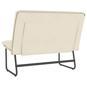 Creme Kunstleder Sitzbank, 100cm