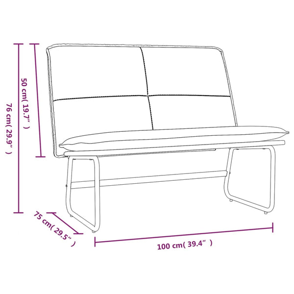 Graue Kunstleder Sitzbank 100 cm