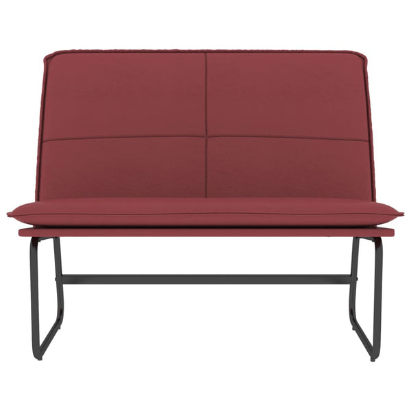 Weinrote Kunstleder Sitzbank 100 cm