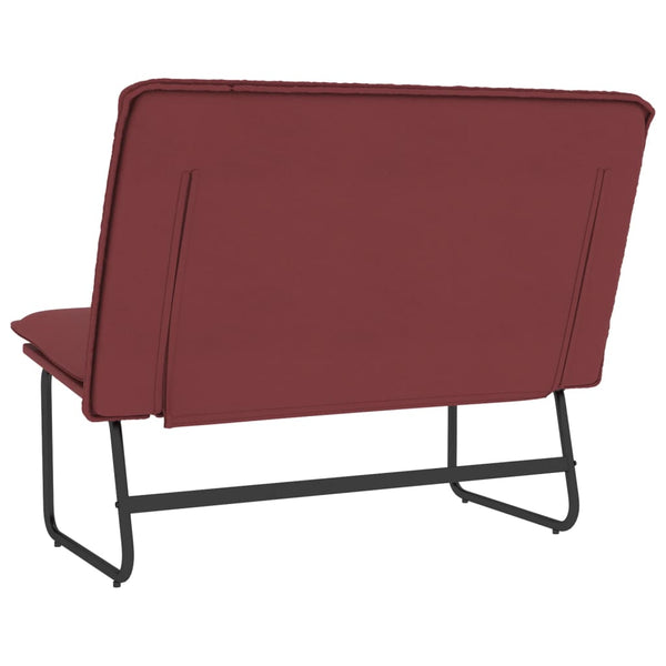 Weinrote Kunstleder Sitzbank 100 cm
