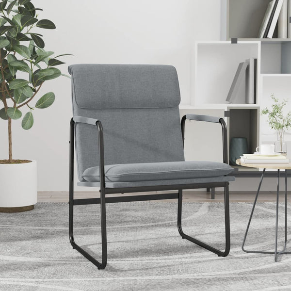 Hellgrauer Loungesessel Stoff 55x64x80 cm